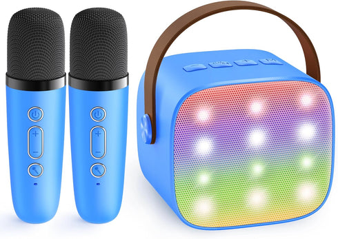 YLL Mini Karaoke Machine for Kids Adults, Portable Bluetooth Speaker with 2 Wireless
