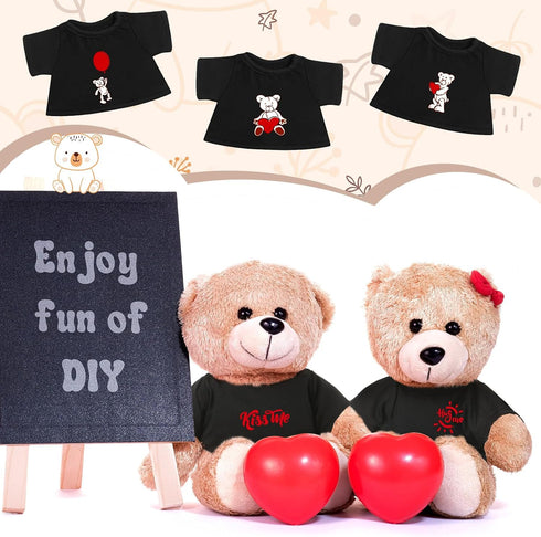 Litherr S 8-12 Inch Sublimation Stuffed Bear Clothes Shirt Fit Plush Animal Tiny Blank Stuffed Animal Tshirt Easy
