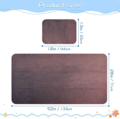 EtherSpher 28" 52" Brown Gradient Cooling Baby Bed Mattress x Washable Crib Padding for Sides for Kids, Adult
