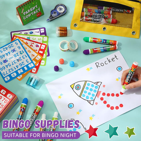 148 Pack Set 100 48 Set Crtiin Game Cards and Dot Daubers Includes Bingo Cards and Dot Markers Supplies Calling Card