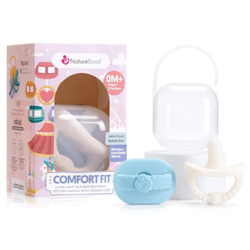 NatureBond Baby Pacifier Soother Silicone Binky Newborn Teether Pacifiers 2 in 1,