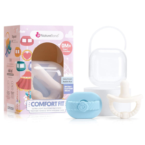NatureBond Baby Pacifier Soother Silicone Binky Newborn Teether Pacifiers 2 in 1,