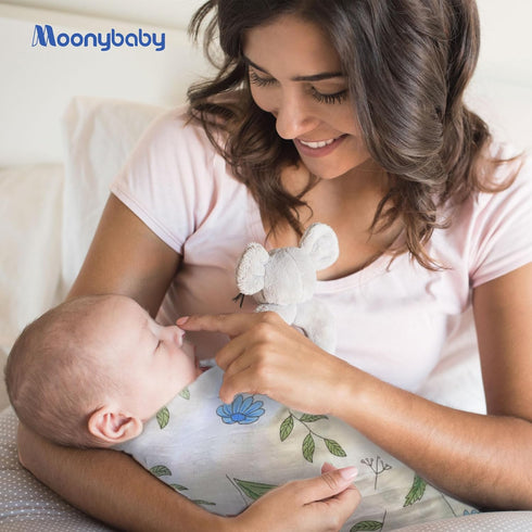 100% 100, 47 47 inches, 1 Pack, Moonybaby Organic Swaddle Helps to Reduce The Moro Reflex, Certified by Oeko-TEX