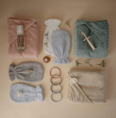 Organic Cotton Baby Hooded Towel in Blush - Soft & Absorbent