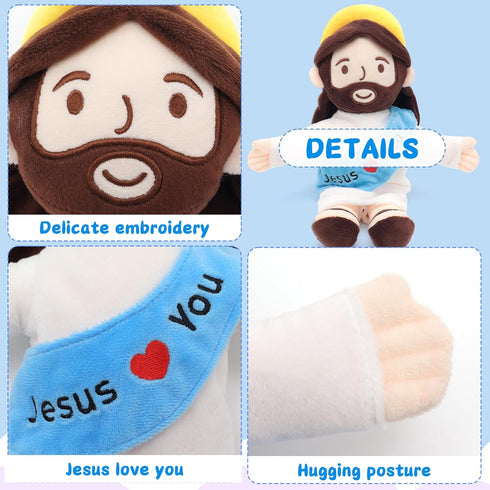 13" Yelakey Jesus Plush Jesus Love You Stuffed Doll Christian Religious Plushie Toy for Kids Christmas Easter Gift