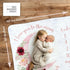 Baby Milestone Blanket - Monthly Milestone Blanket for Baby Girl, Custom Soft Fleece Photography Background, 60" X 40"