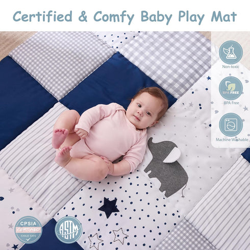 50x50 UTEX Baby Play Mat for Floor, Playpen Mat, Thick Cushioned Play Mat for Baby and Infants, Non-Slip & Machine