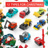 17 Metal Construction Vehicles Toys, Mini Excavator Wheels Cars for Boys Kids Toddlers Christmas Party Favors