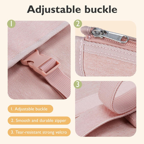 mommore Portable Changing Pad for Newborn Expandable Diaper Changing Pad with Wipes Pockets Water Resistance Baby