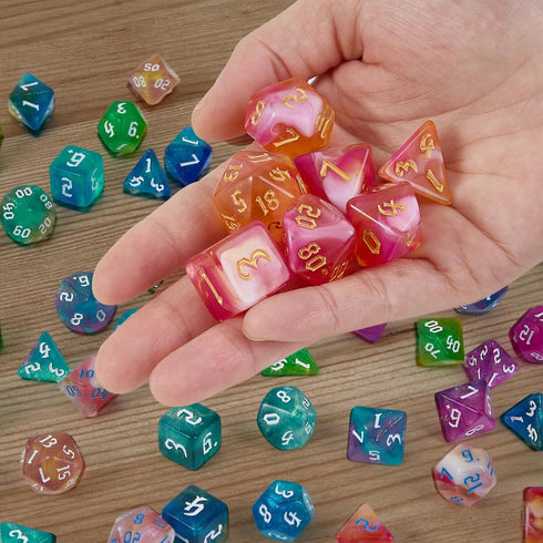 DND Dice Set, 10x7 (70 Pieces) Polyhedral Dice with Large Drawstring Bag for RPG MTG Table Game