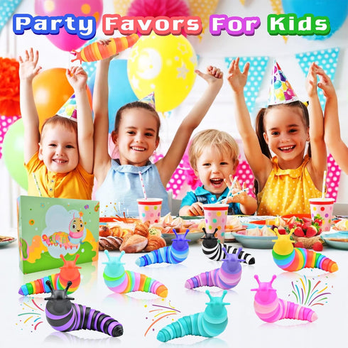 12Pcs 8-12 Cevioce Easter Basket Stuffers for Kids Toddlers Toddler Party Favors for Kids Fidget Toys Slug for Students