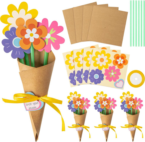 BeYumi Flower Bouquet Craft Kit - 72Pcs Mother's Day Flower Bouquet Craft