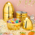 6 10'' JOYIN Pcs Gold Jumbo Easter Eggs, Fillable Metallic Large Plastic Eggs for Easter Themed Hunt Basket Stuffers