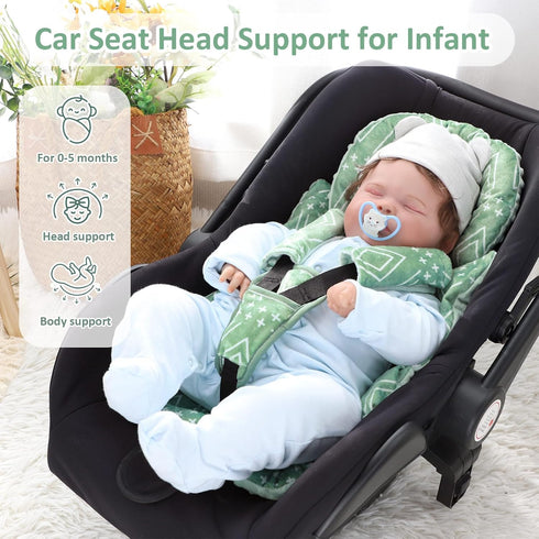 TANOFAR Car Seat Head Support Baby - Infant Car Seat Insert for Newborn Girls Boys - Soft Carseat Head Support