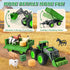 BAYSING Set Light/Loading/8 2.4 3 4 5 6 7 8 9 Remote Control Tractor Toy, Kids RC Tractor with Truck & Trailer