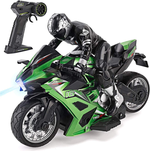 Liberty Imports 2.4G RC Remote Control Stunt Motorcycle - 1:10 Scale High Speed Cross Country Racing Motorbike