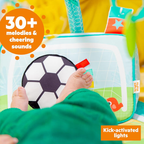 Tummy Bright Starts Grip & Kick Oball Activity Gym, Soccer Theme with Easy-Grasp Baby Toys, Baby Play Gym, Kick Pad