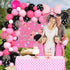 Pink Mouse Birthday Decorations, Pink Mouse Balloon Arch Kit with Backdrop & Tablecloth, 5-12 Inch Balloons for Baby