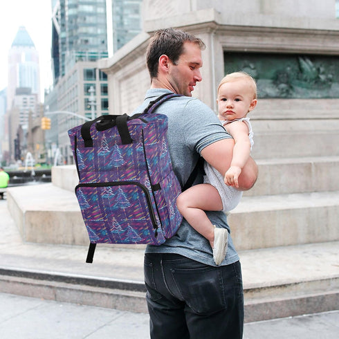 SUABO Backpack Tree Grid Pattern Baby Diaper Bag Large Bag Waterproof Travel Diaper Bags for Moms and Dads
