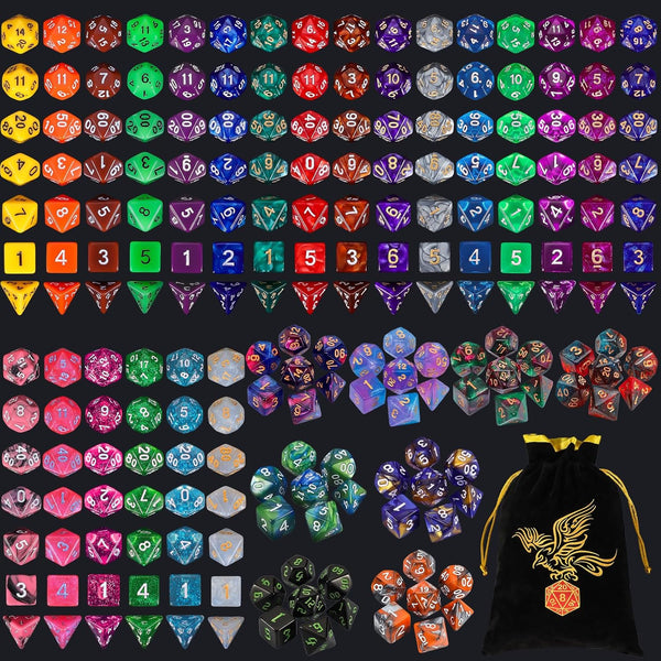 QMay 30 Sets Polyhedral Dice - 30 X 7 (210 Pieces) DND