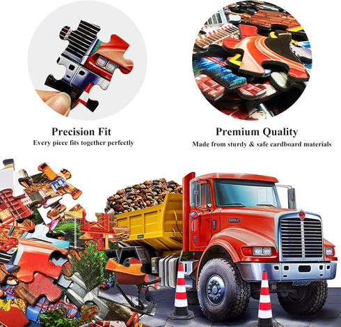 Puzzles for Kids Ages 4-10 - Construction Site 100 Piece Puzzles for Educational Toys for Boys Girls