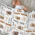Novusopt Personalized Sloth Baby Blanket - Custom Name Receiving Blanket for Boys, Newborn Soft Nursery Blankets, Kids