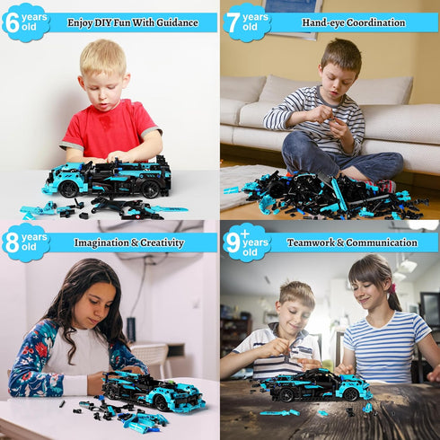 STEM Remote Control Car Building Kit for Kids Age 8-12, 2in1 Robots Building Set, RC Car Toy Set for Boys Girls
