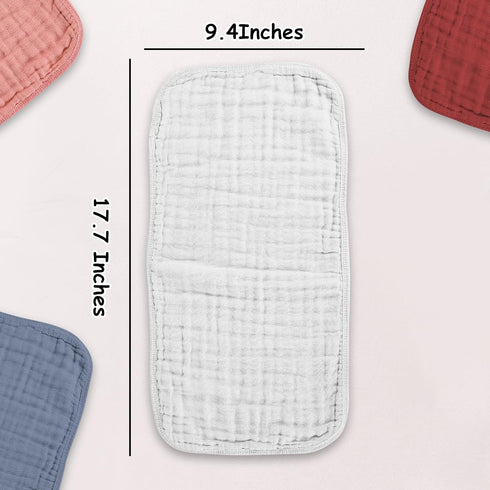 TDHD 100% 18''x10'' 6 Pack Muslin Solid Burp Cloths Cotton Large Extra Soft and Absorbent Multifunctional Baby Burping