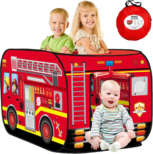 Pop Up Tent for Kids.Fire Truck Play Tent Role Play Firefighter Tent.Large,