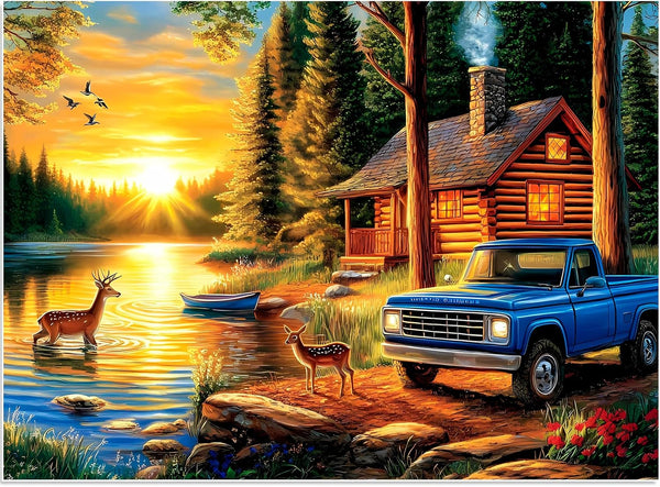 BraniacBits 300 Piece Jigsaw Puzzle for Adults, Deer Forest Puzzles 300 Pieces for