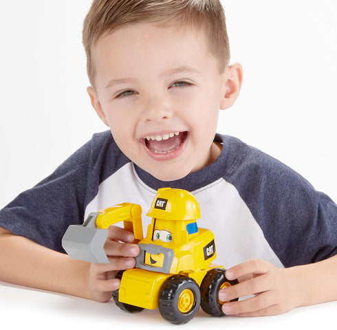 CAT Construction Toys, Junior Crew Excavator EduCATional Vehicle with Kid Sounds and Animated Face for Ages 2+