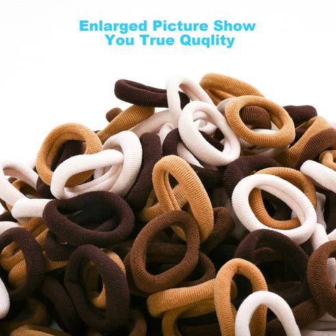 Qarwayoc 1 Inch, 4 Mini Hair Ties for Girls, Toddlers and Infants - Tiny No Damage Ponytail Holders and Bands (Diameter