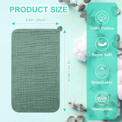 Accmor 6 Pack 100% 20''x10'' Muslin Burp Cloths Cotton Large Extra Soft and Absorbent Baby Burping Cloth for Boys Girls