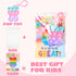 30 Packs 6 JOYIN Valentines Day Gift Cards with Pop Bubble Keychains, Designs Mini Colored Pop, Multi-Shape Stress
