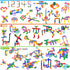 FUBAODA STEM Learning Pipe Tube Toys, 96 Pcs Multicolor Building Blocks Set with Wheels, Spouts & Joints for Kids Ages