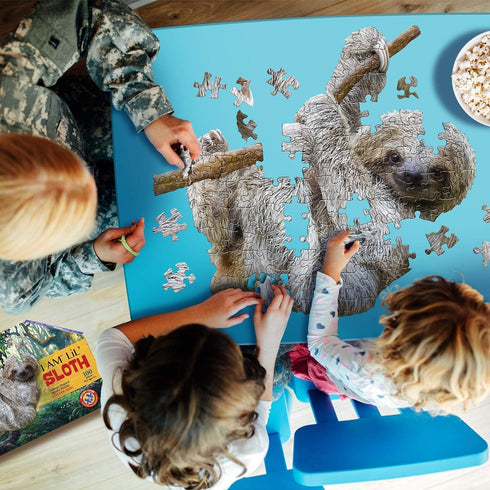 Madd Capp Puzzles Jr. I AM Lil’ Sloth - 100 Pieces Animal Shaped Jigsaw Puzzle