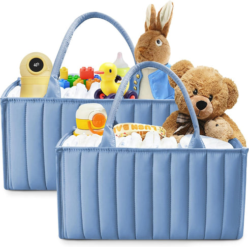 SWEET DOLPHIN 2-Pack Baby Diaper Caddy Organizers, Stylish Storage Baskets for Newborn