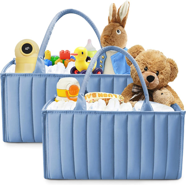 SWEET DOLPHIN 2-Pack Baby Diaper Caddy Organizers, Stylish Storage Baskets for Newborn