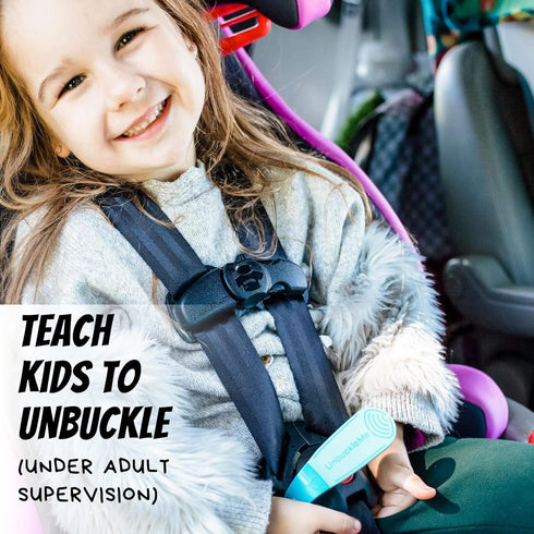 UnbuckleMe Car Seat Buckle Release Tool - Easy Opener Aid for Arthritis, Long Nails, Older Kids - Button Pusher for 5