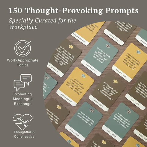 Iyagi 150 1:1 Conversation Cards for Coworkers & Team Managers - Thought-Provoking Questions for Meetings, Team