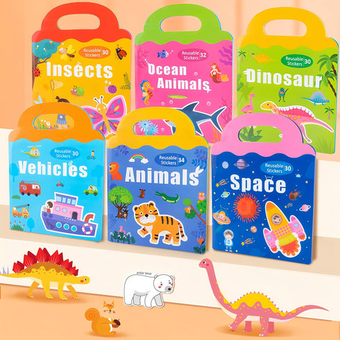 pinkking 3-6, 3+ Magnetic Reusable Sticker Book for Kids Ages Vehicles Truck with City Playboard Refrigerator Magnet