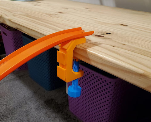 1/64 Scale Track C Clamp Mount by SpeedFreakCNC, Compatible with Hot Wheels & Matchbox Track Sets
