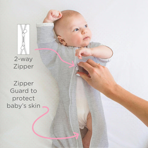 0-3 6-14 lb, SwaddleDesigns Transitional Swaddle Sack, Arms Up Half-Length Sleeves & Mitten Cuffs, Swaddle for Newborn