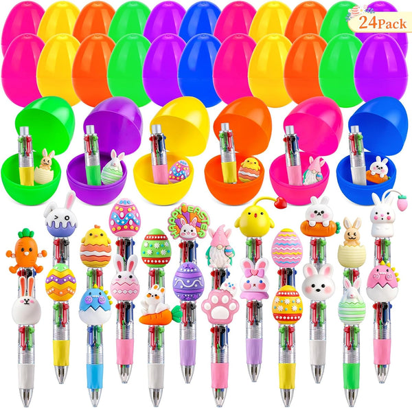 SZCECHRE 24 Pack Easter Eggs Bulk with Multicolor Pen in One - Easter