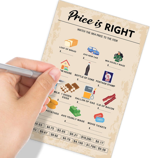 70th Birthday Party Games - Set of 2 Activities for 15 Guests, Born in 1954 Games Bundle, 30 Cards