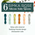(6 Pack)- 6 Simka Rose Silicone Baby Spoons Self Feeding First Stage Infant Spoons for Babies & Toddlers- Baby Led