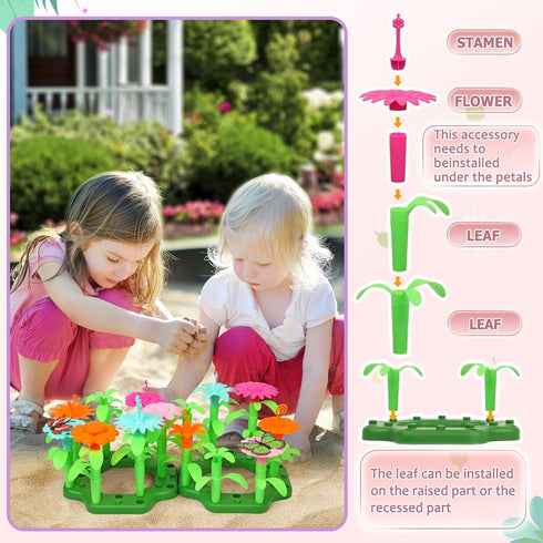 16Pcs Set 93 Qtioucp Kids Gardening Tools Outdoor Toys Backyard Play with PCS DIY Flower Garden Building Preschool