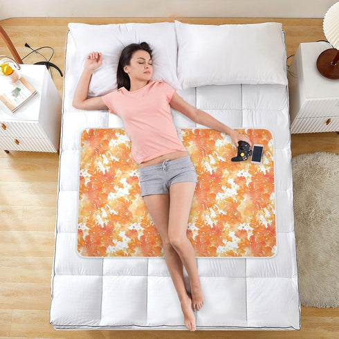 siphylline 52" 34" Orange Tie Dye Flowers Extra Large Resuable Changing Pad Covers Soft Absorbent Pee Pads for Bed