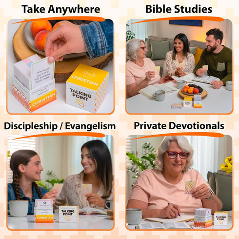 200 Conversation Cards for Christians - Fun Family Game Night, Bible Study, Perfect for Church Groups and Couples