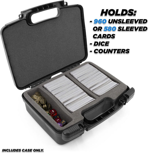 CASEMATIX Trading Card Case and Organizer for 960 Cards, Hard Shell Card Holder with 8 Dividers and Protective Foam